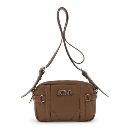 Cafe Noir camera bag in sintetico effetto pelle con grana, motivo di angoli sul fondo e ci - C3MB1117