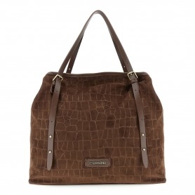 Cafe Noir MORBIDA TOTE GRANDE IN MATERIALE SINTETICO EFFETTO SUEDE IN  STAMPA COCCO , CON - C3NM1104