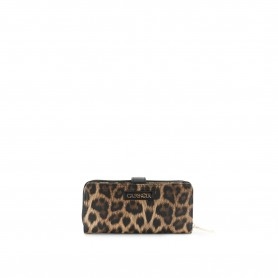 Cafe Noir PORTAFOGLIO GRANDE CON ZIP IN MATERIALESINTETICO CON STAMPA LEOPARDO, LETTERING - C4AH1114