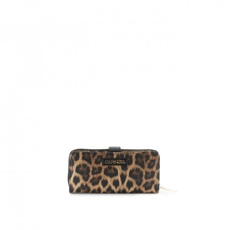 Cafe Noir PORTAFOGLIO GRANDE CON ZIP IN MATERIALESINTETICO CON STAMPA LEOPARDO, LETTERING - C4AH1114