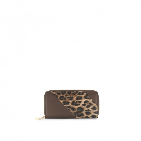 Cafe Noir PORTAFOGLIO ZIP ROUND GRANDE IN SINTETICO EFFETTO NAPPA CON INSERTO DI MATERIALE - C4AA1105