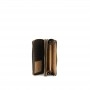 Cafe Noir PORTAFOGLIO ZIP ROUND GRANDE IN SINTETICO EFFETTO NAPPA CON INSERTO DI MATERIALE - C4AA1105