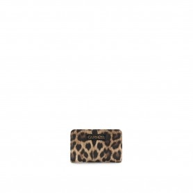 Cafe Noir PORTAFOGLIO MEDIO CON ZIP IN MATERIALE SINTETICO CON STAMPA LEOPARDO, LETTERING - C4AH1115