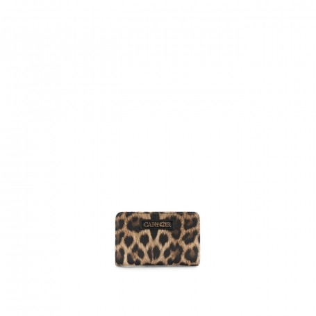 Cafe Noir PORTAFOGLIO MEDIO CON ZIP IN MATERIALE SINTETICO CON STAMPA LEOPARDO, LETTERING - C4AH1115