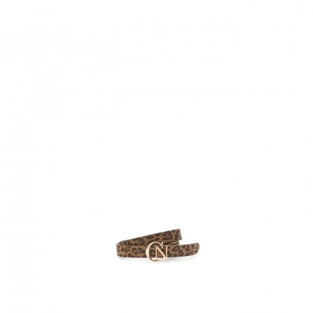 Cafe Noir CINTURA IN VERA PELLE SCAMOSCIATA STAMPA LEOPARDO CON  FIBBIA IN METALLO CN - C4CM1101