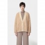 Cafe Noir CARDIGAN IN SIMILPELLICCIA CON BORDATURE IN MAGLIA - C7JG0052