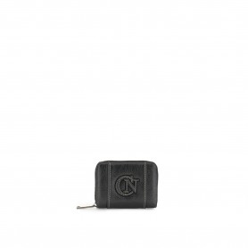 Cafe Noir PORTAFOGLIO ZIP ROUND PICCOLO IN SINTETICO EFFETTO VINTAGE CON LOGO PATCH NELLO - C4AE1109