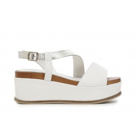 Cafe Noir SANDALO ASIMMETRICO SU ZEPPA IN PELLE - C1HC1260