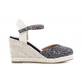 Cafe Noir SANDALI IN TESSUTO RICAMATO SU ZEPPA CORDA - C1HF9010