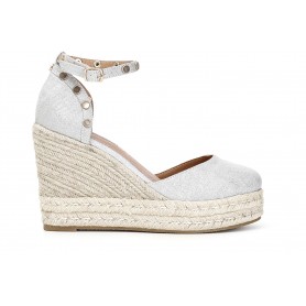 Cafe Noir SANDALI IN TESSUTO CON BORCHIE SU ZEPPACORDA - C1XA9901