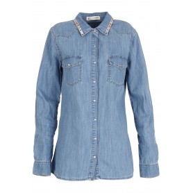 Cafe Noir CAMICIA IN DENIM CHAMBRAY PASSAMANERIA - C7JC0027