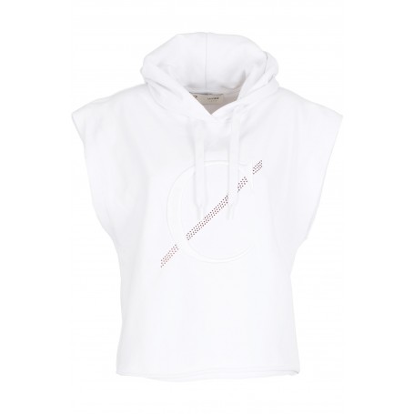 Cafe Noir GILET CORTO CON CAPPUCCIO E LOGO RICAMATO - C7JF0027