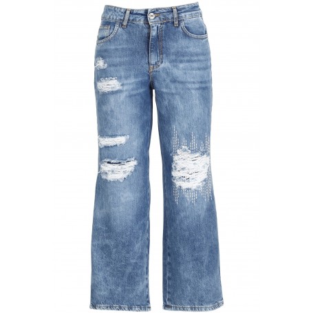 Cafe Noir JEANS CULOTTE CON RICAMO - C7JJ0050