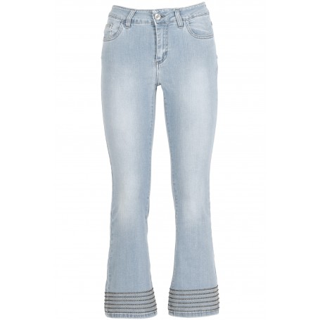 Cafe Noir DENIM  CROPPED FLARE CON BORCHIETTE - C7JJ0056