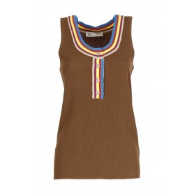 Cafe Noir CANOTTA CON BORDI A CONTRASTO - C7JM0051