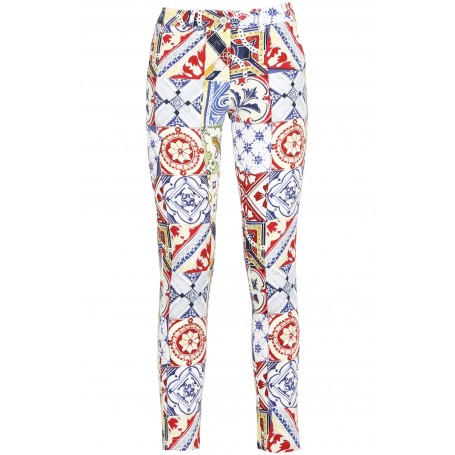 Cafe Noir PANTALONE SLIM STAMPATO - C7JP0032