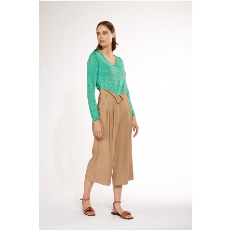 Cafe Noir PANTALONE AMPIO CON CINTURINO RISVOLTATO - C7JP0052