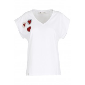 Cafe Noir T SHIRT CUORI APPLICATI - C7JT0036