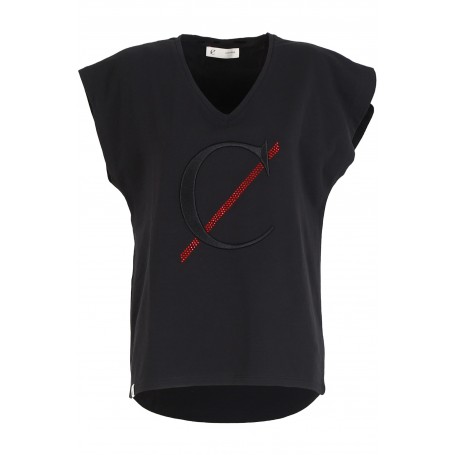 Cafe Noir T SHIRT  RICAMO LOGO - C7JT0043
