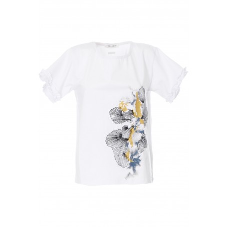 Cafe Noir T SHIRT FIORE ASTRATTO - C7JT0053