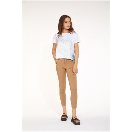 Cafe Noir T SHIRT STAMPA SFUMATA E ORO - C7JT0055