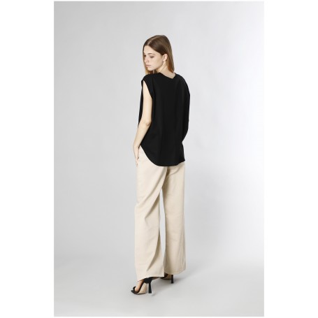 Cafe Noir BLUSA BIMATERIALE SMANICATA - C7JC0095