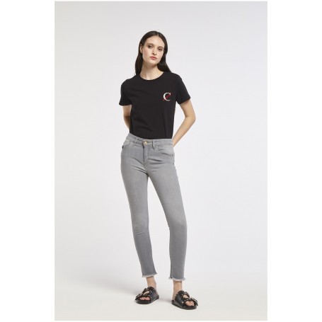 Cafe Noir PANTALONE SKINNY CON BOTTONE GIOIELLO - C7JJ0093