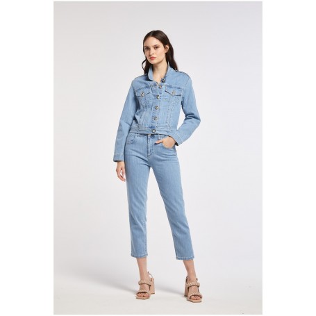 Cafe Noir GIUBBINO DENIM CON PLACCHETTE - C7JJ0108